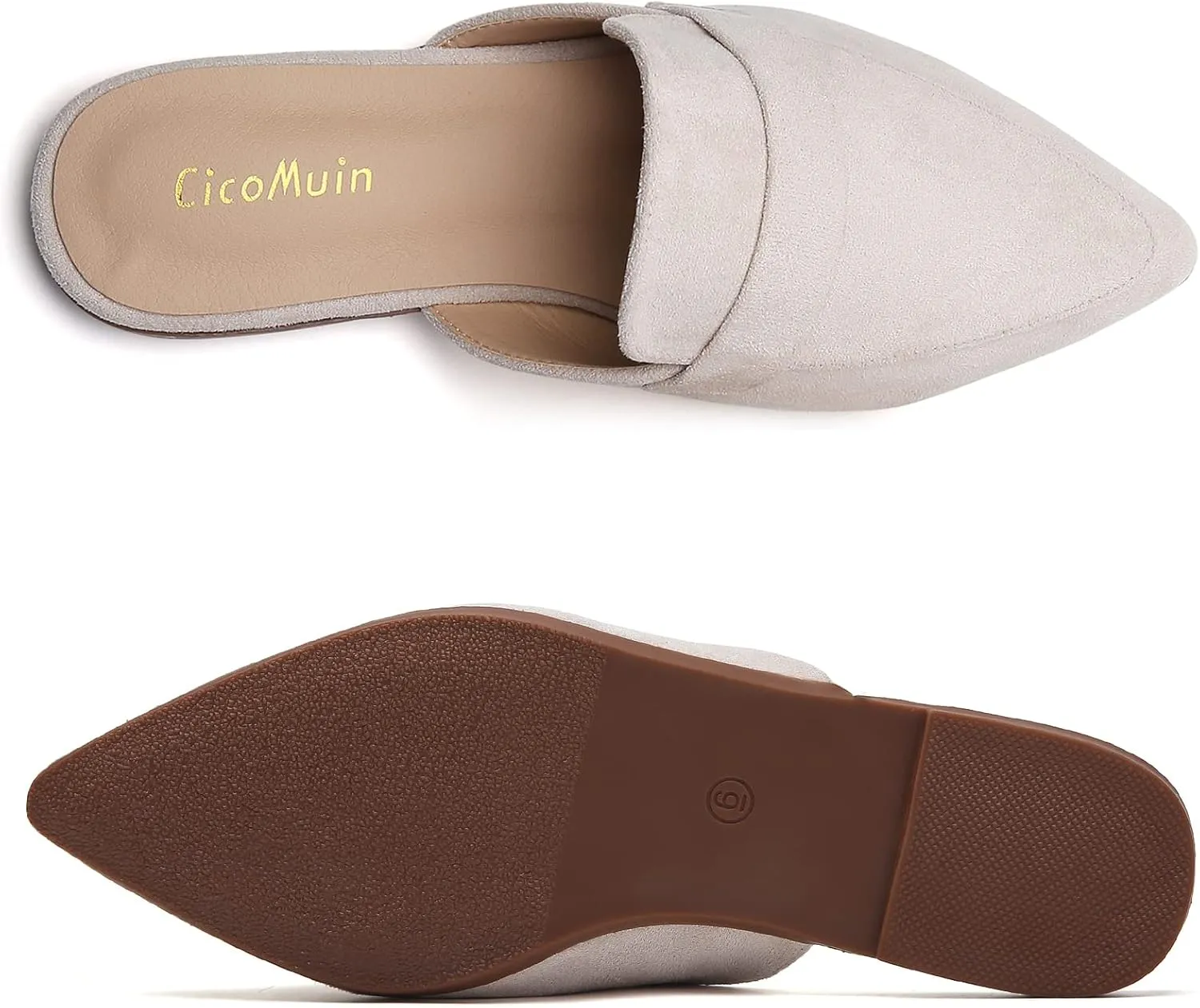 Open Back Mules for Women Flats Closed Pointed Toe Slip On Loafer Womens Mules Slides Comfy Business Casual Shoes