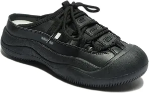 Optigard Women's Lace Up Hollow Platform Mule Sandals,Closed Round Toe Breathable Increase Height Walking Sports Sandals Summer Slip On Casual Mules