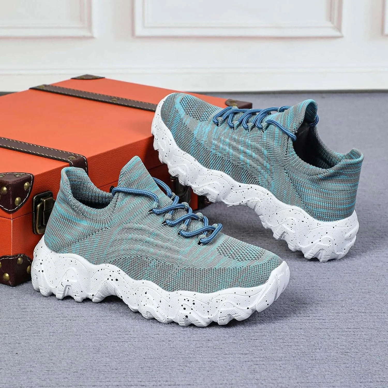 Ortho Pro Shoes for Women,Summer Lace Up Low Top Slip On Sneakers, Women's Comfortable Breathable Knitted Sneakers,Lightweight Mesh Running Shoes,Women's Mesh Orthopedic Sneakers