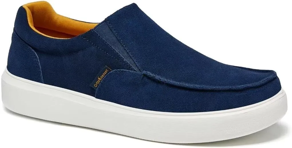 OrthoComfoot Men's Orthopedic Slip-On Loafers Walking Shoes: Casual Arch Support Loafers for Plantar Fasciitis, Comfortable Orthotic Dress Shoes for Foot and Heel Pain Relief