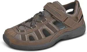Orthofeet Men's Orthopedic Brown Leather Clearwater Sandals, Size 12 Wide
