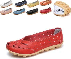Orthopaedic Loafers in Breathable Leather,Owlkay Shoes for Women Slip Ons,Owlkay Orthopedic Shoes for Women