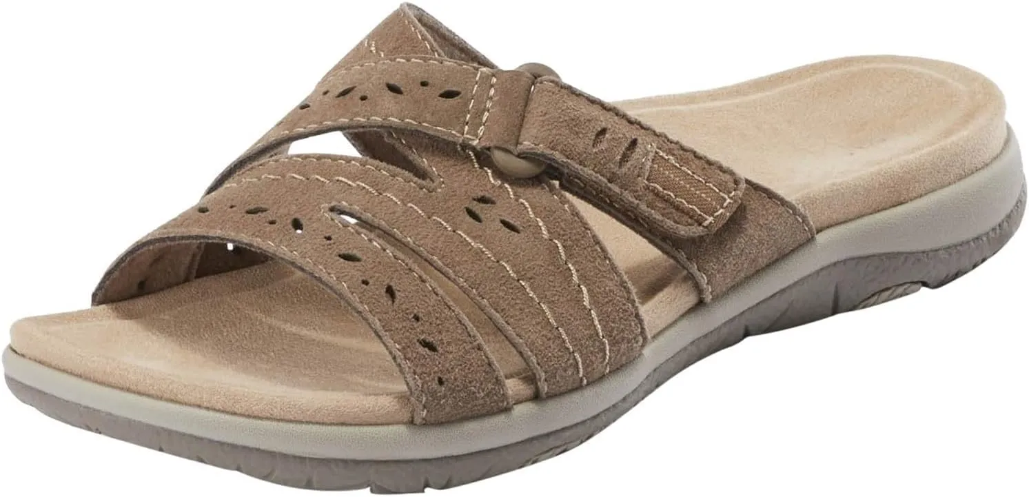 Orthopedic Sandals for Women Comfortable Slides Summer Walking Plantar Fasciitis Sandals with Arch Support Adjustable Hook and Loop Straps Outdoor slip-on shoes
