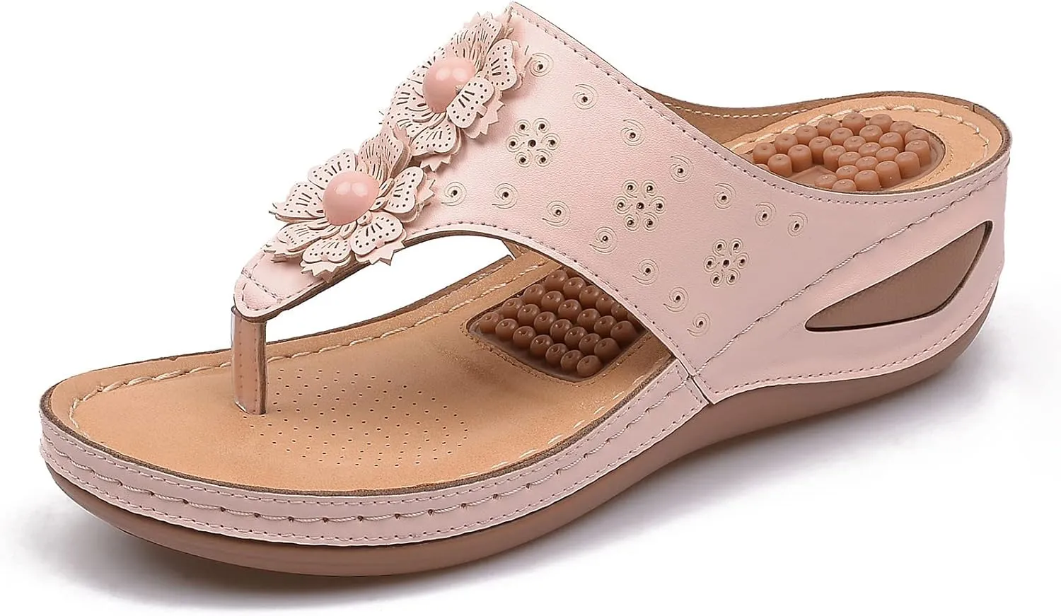Orthopedic Summer Sandals for Women Adjustable Arch Support Flip Flops Comfortable Walking Shoes Plantar Fasciitis Relief Beach Yoga Slides