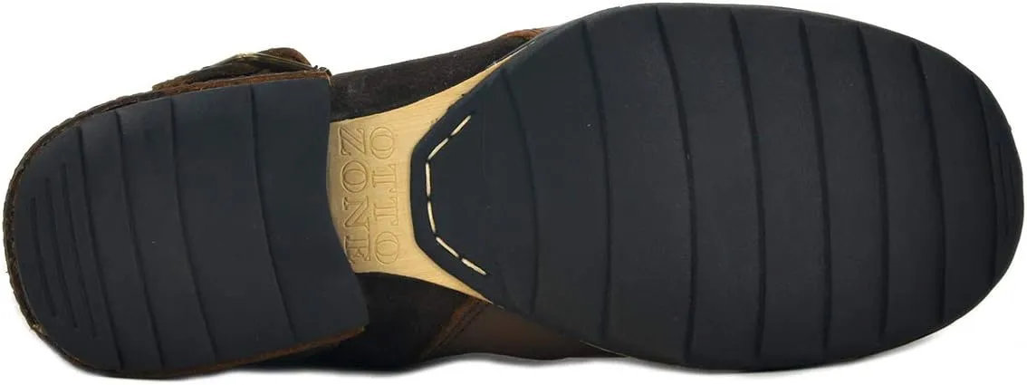 OSSTONE Moto Boots for Men Fashion Zipper-up Leather Chukka Boots Casual Shoes OS-5008-1-ABNH