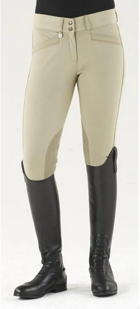 Ovation Women's Celebrity Slimming Knee Patch Dx Breeches Lt Tan 30 R US