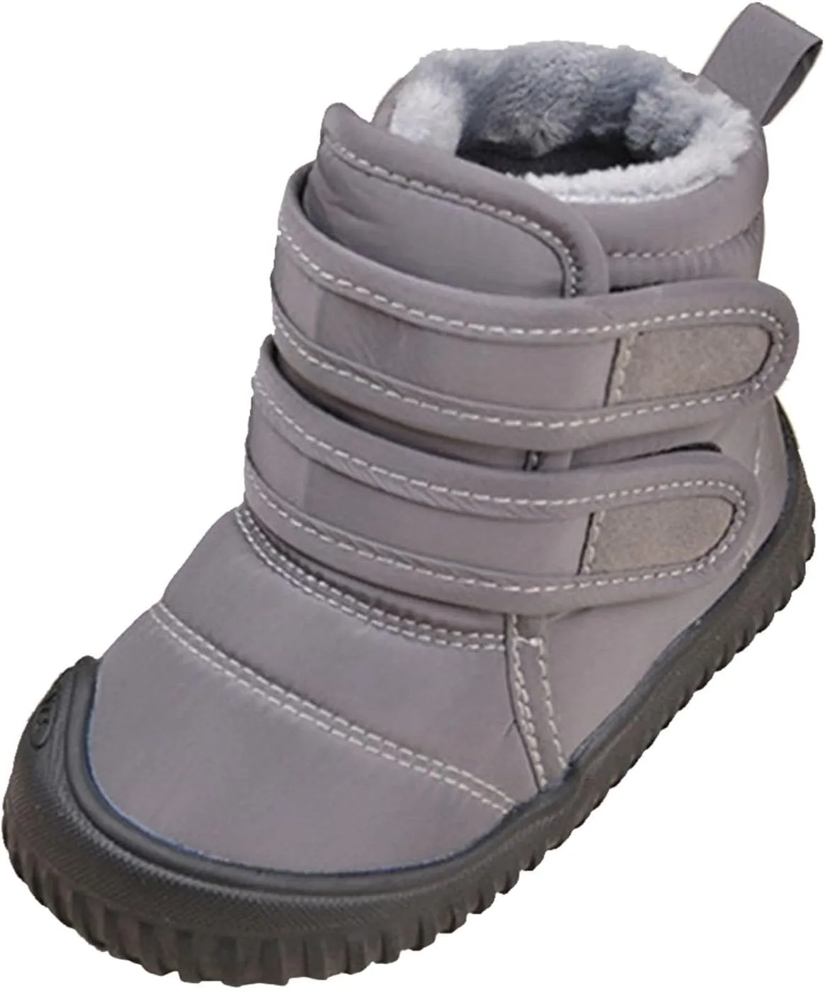 Padded Fuzzy Snow Booties For Boys Kids Open Toe Loafers Winter Ski Shoes Toddler Chunky Sole Non Slip Warm Shoes