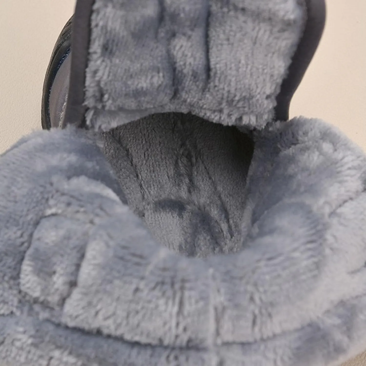 Padded Fuzzy Snow Booties For Boys Kids Open Toe Loafers Winter Ski Shoes Toddler Chunky Sole Non Slip Warm Shoes
