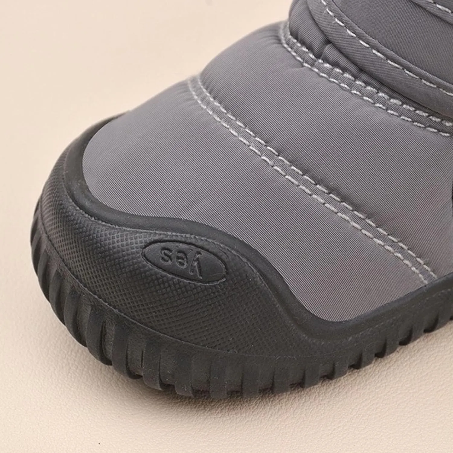 Padded Fuzzy Snow Booties For Boys Kids Open Toe Loafers Winter Ski Shoes Toddler Chunky Sole Non Slip Warm Shoes