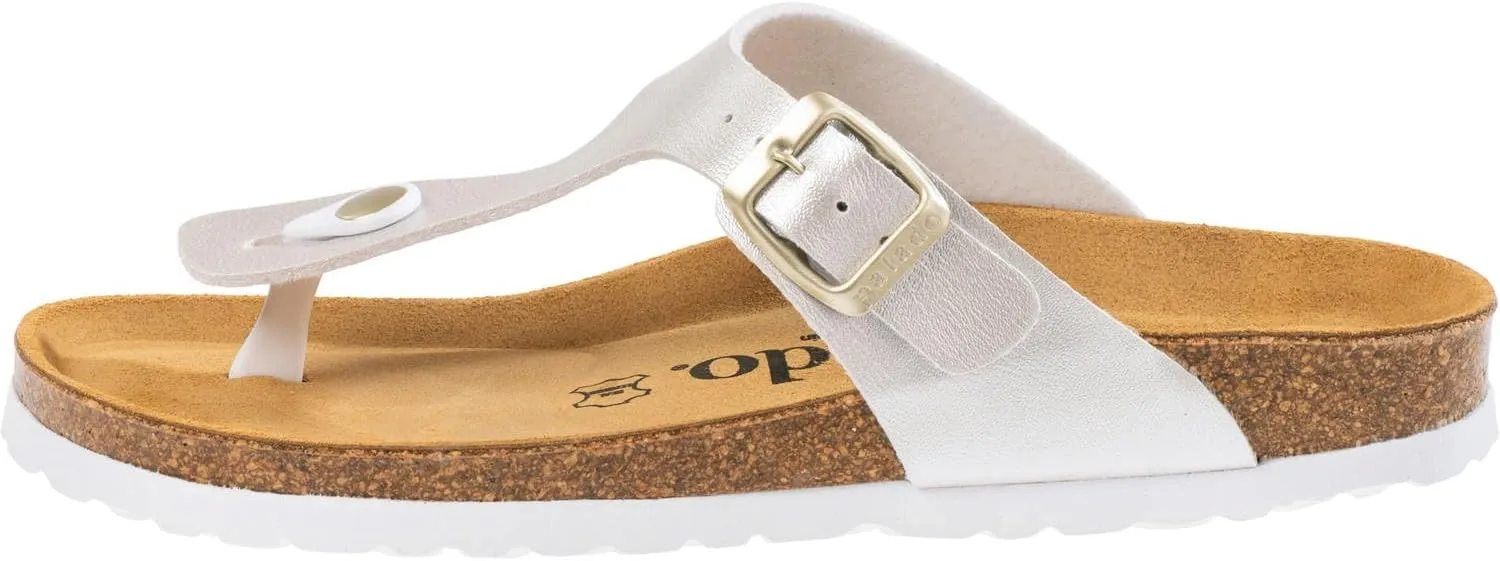 Palado® Women's Sandal KOS in Many Colors | Made in Europe | Mules with Natural Cork Footbed and Velvety Soft Footbed | Slippers with Soles Made of fine Suede