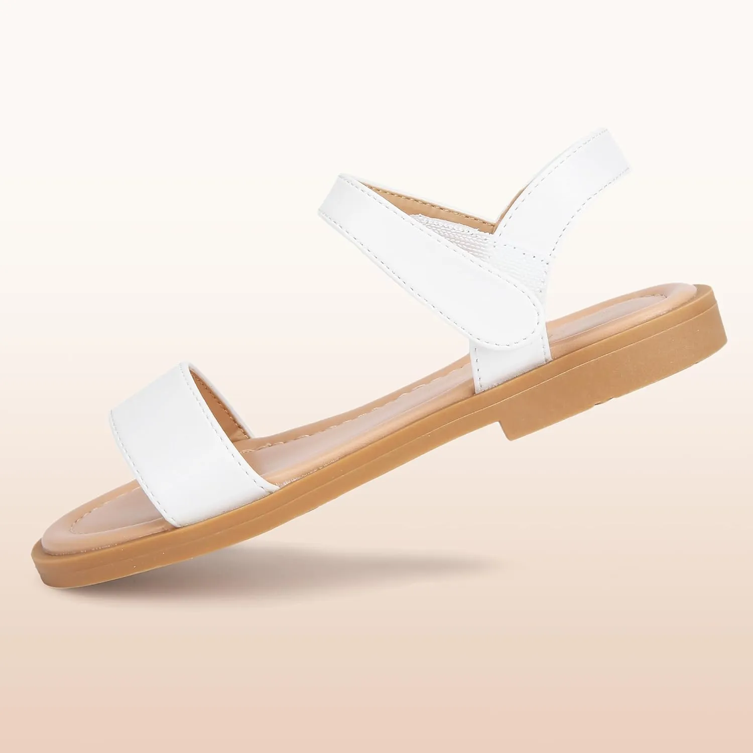 PANDANINJIA Gina Girls Sandals Open Toe Summer Flats Dress Sandals Shoes Toddler/Little Kid/Big Kid