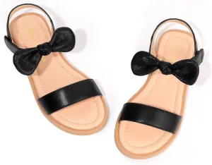 PANDANINJIA Gina Girls Sandals Open Toe Summer Flats Dress Sandals Shoes Toddler/Little Kid/Big Kid