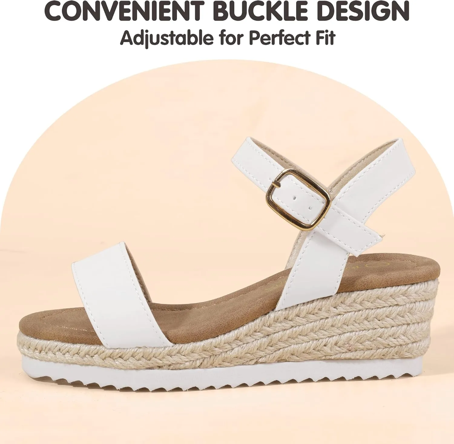 PANDANINJIA Girls Sandals Wedge Platform Espadrille Little Big Kid Girls Heels Open Toe Summer Dress Shoes