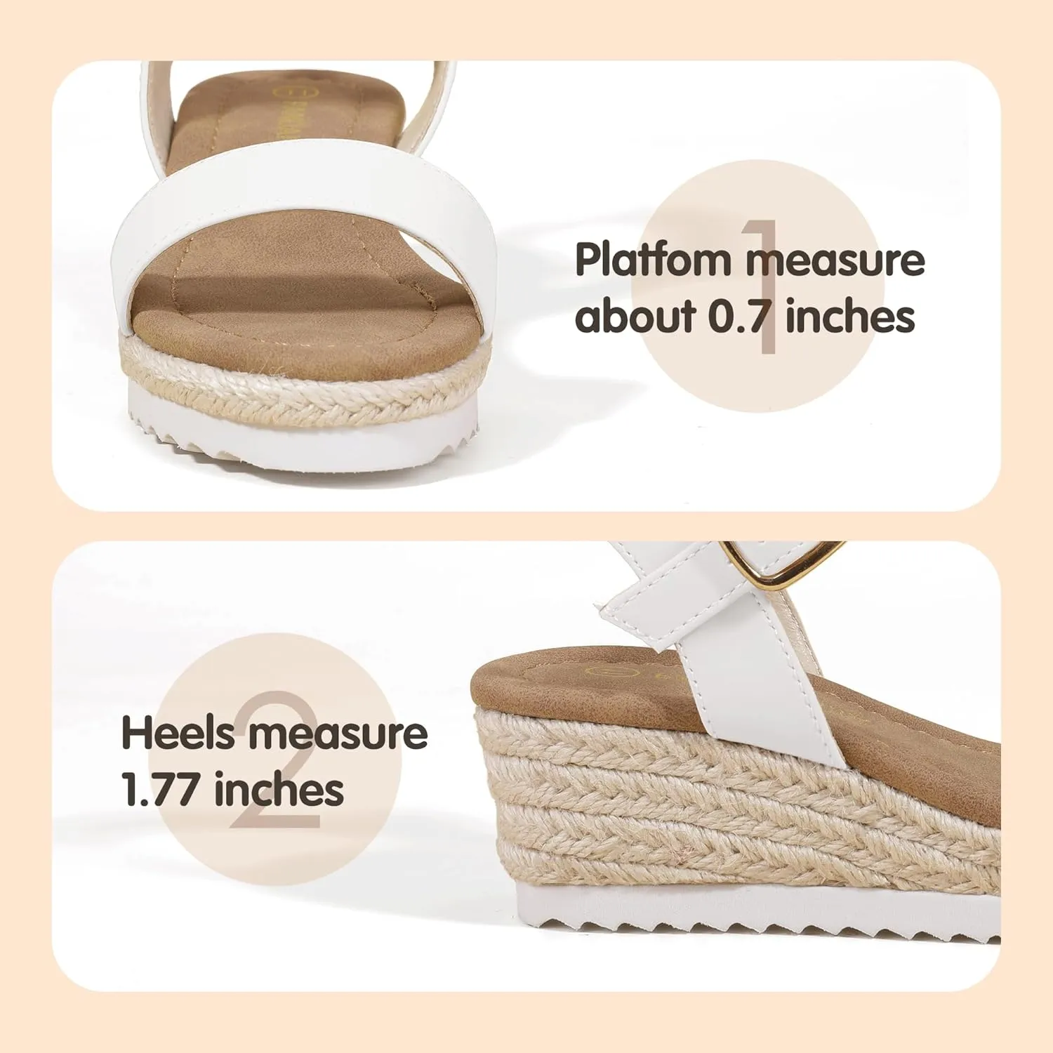 PANDANINJIA Girls Sandals Wedge Platform Espadrille Little Big Kid Girls Heels Open Toe Summer Dress Shoes
