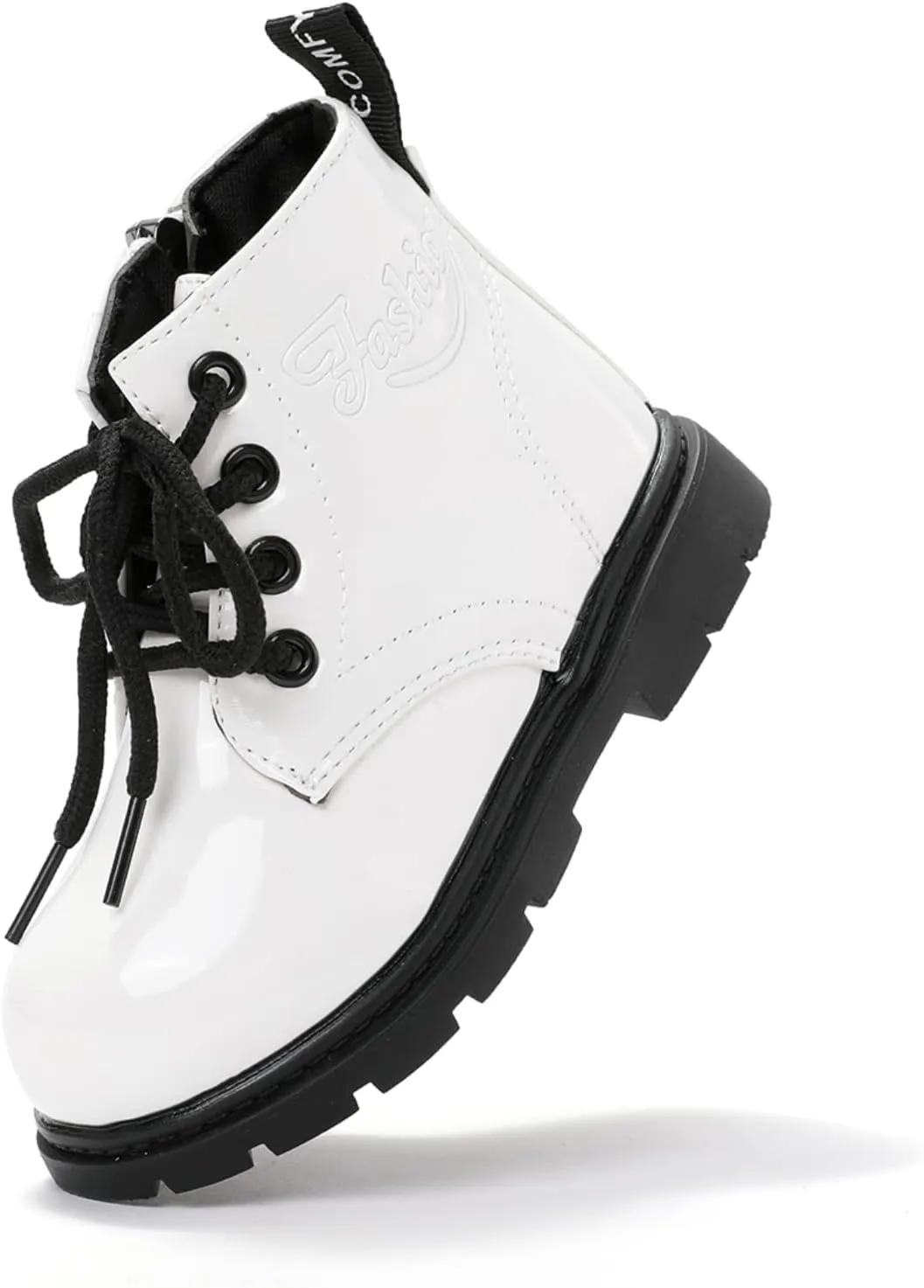 PATPAT Boys Girls Boots Waterproof Lace Up Kids Cowboy Boots Toddler Boots With Side Zipper for Toddler/Little Kid/Big Kid