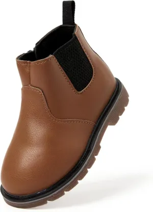 PATPAT Boys Girls Chelsea Boots Waterproof Kids Cowboy Boots Toddler Boots With Side Zipper for Toddler/Little Kid/Big Kid