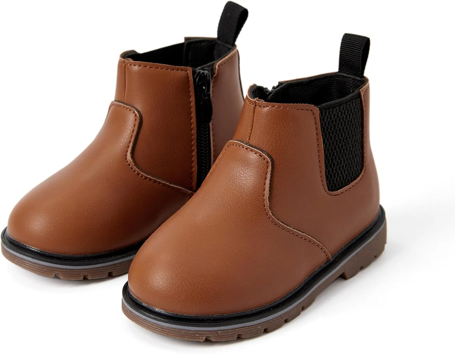 PATPAT Boys Girls Chelsea Boots Waterproof Kids Cowboy Boots Toddler Boots With Side Zipper for Toddler/Little Kid/Big Kid