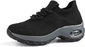 pearlzone Women's Running Shoes Breathable Air Cushion Sneakers Elastic Tennis Sneakers,Comfortable Shape Shoes for Jogging Work Running