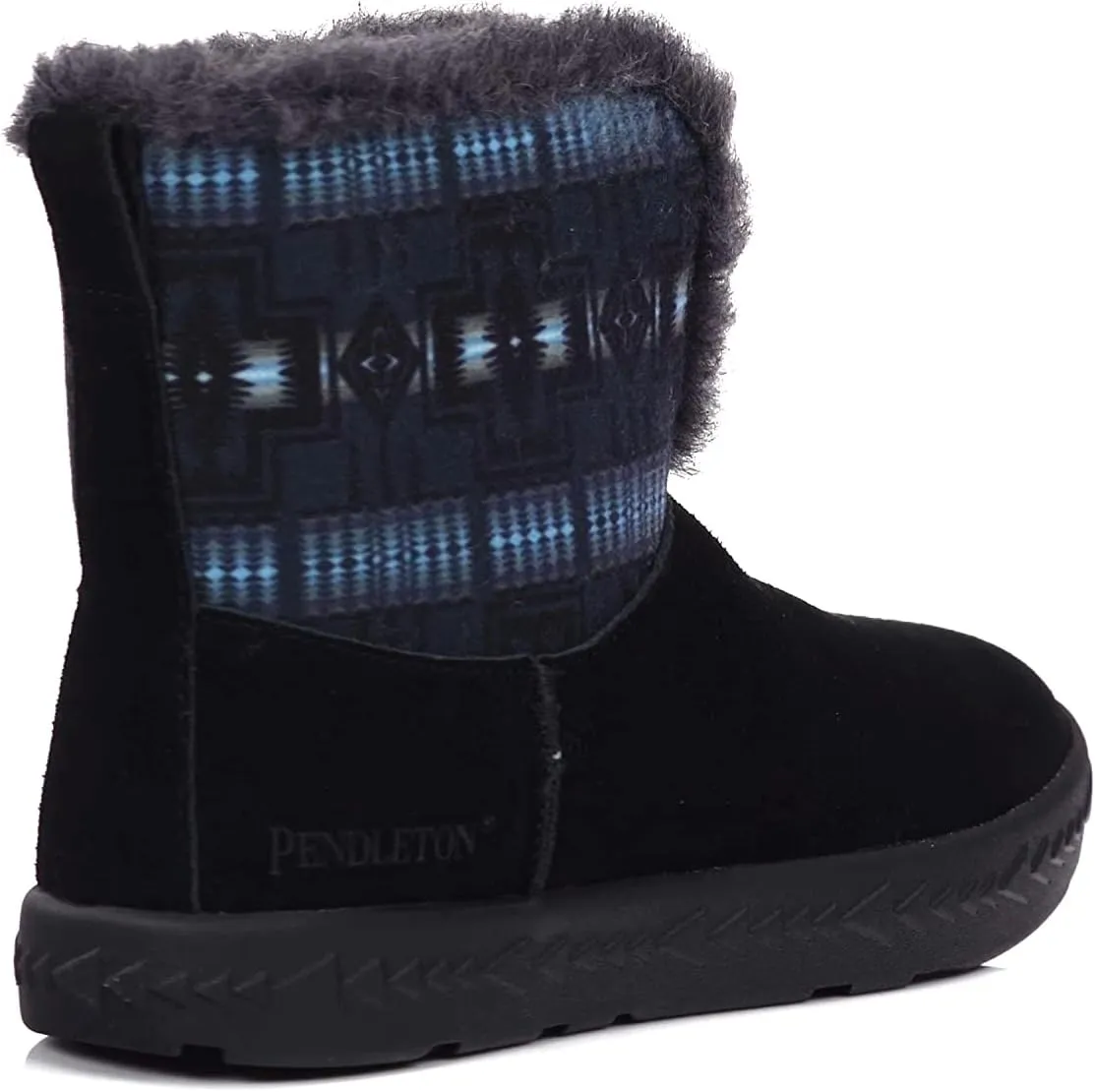 PENDLETON Women's Cabin Fold-Down Shearling Lined Winter Snow Boot, Suede Sheepskin Non-Skid Ice Anti-Slip