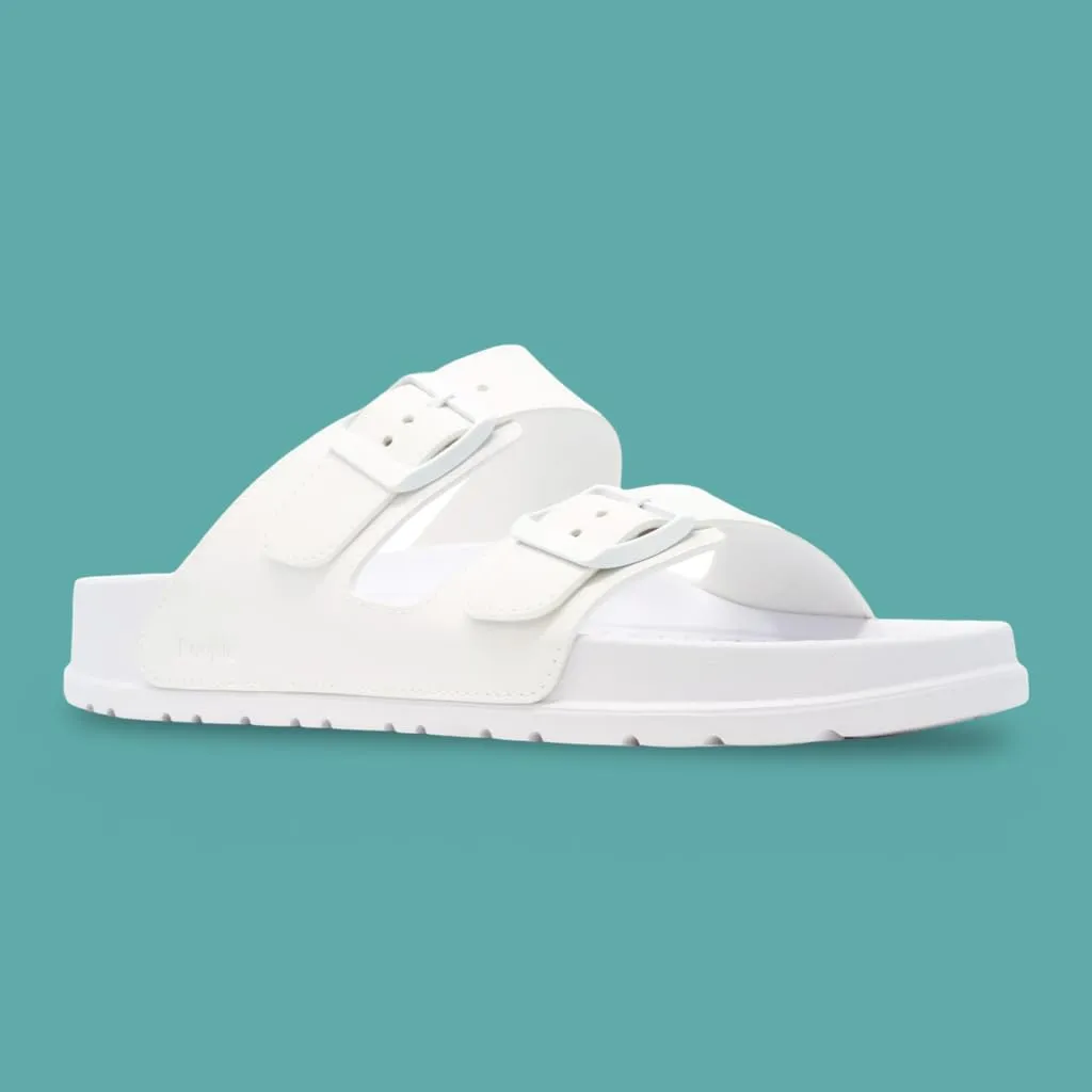 People Footwear Rubber Sandals for Women and Men, EVA Sandals, Double Buckle Slides with Two-band Slides - Perfect Summer Shoes for Comfort and Style
