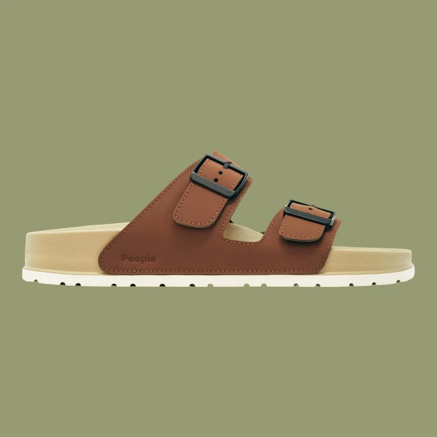 People Footwear Rubber Sandals for Women and Men, EVA Sandals, Double Buckle Slides with Two-band Slides - Perfect Summer Shoes for Comfort and Style