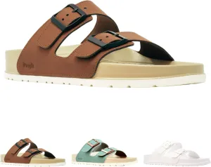 People Footwear Rubber Sandals for Women and Men, EVA Sandals, Double Buckle Slides with Two-band Slides - Perfect Summer Shoes for Comfort and Style