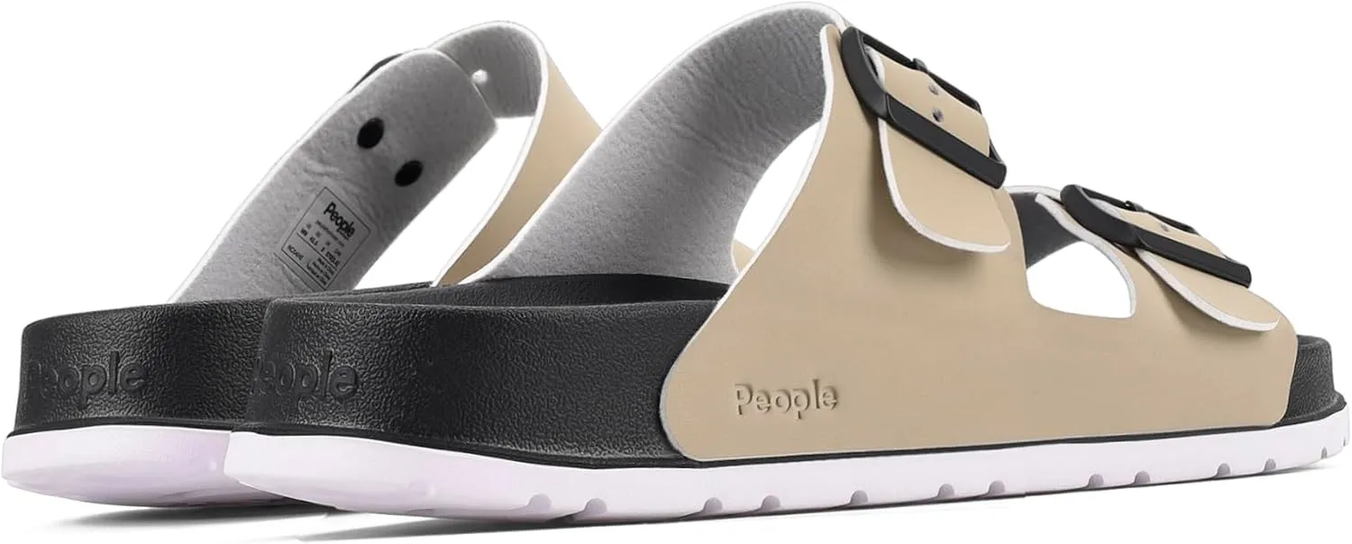 People Footwear Rubber Sandals for Women and Men, EVA Sandals, Double Buckle Slides with Two-band Slides - Perfect Summer Shoes for Comfort and Style