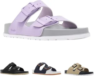 People Footwear Rubber Sandals for Women and Men, EVA Sandals, Double Buckle Slides with Two-band Slides - Perfect Summer Shoes for Comfort and Style