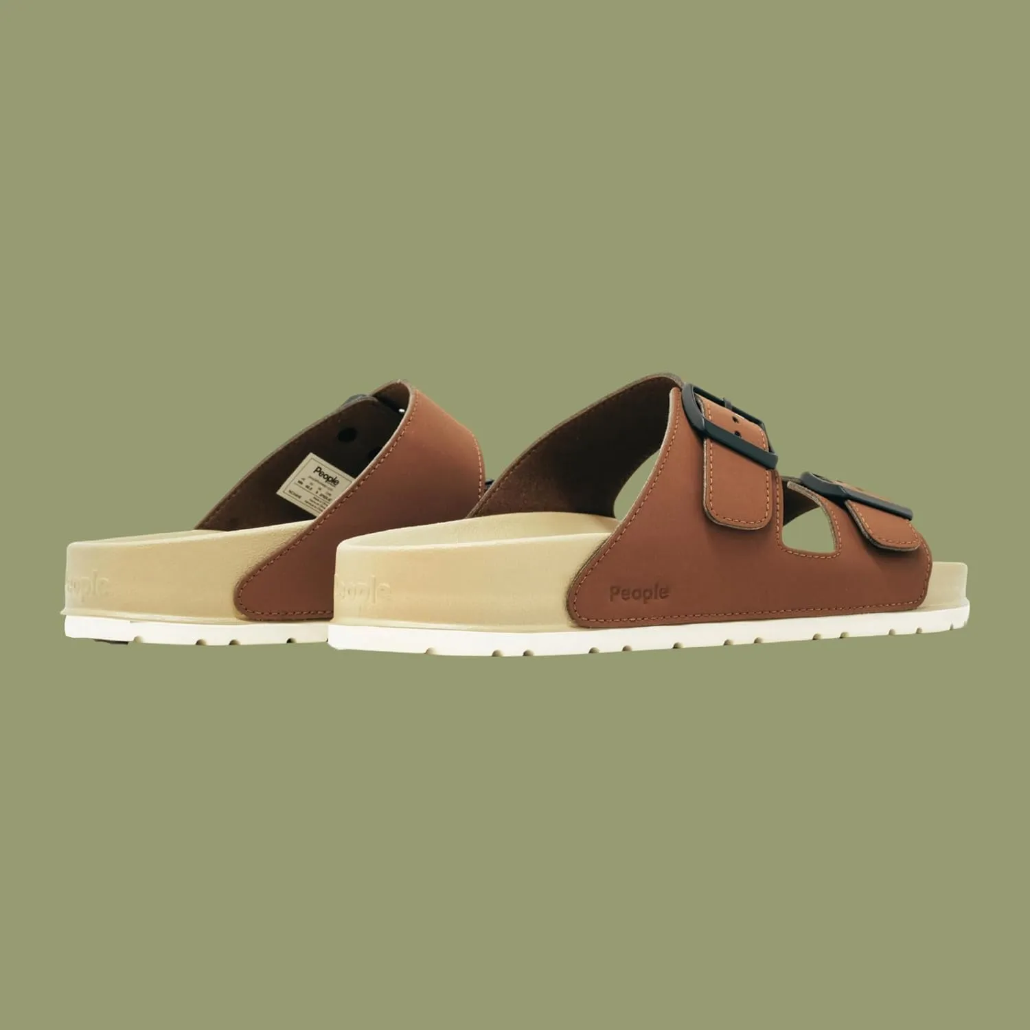 People Footwear Rubber Sandals for Women and Men, EVA Sandals, Double Buckle Slides with Two-band Slides - Perfect Summer Shoes for Comfort and Style
