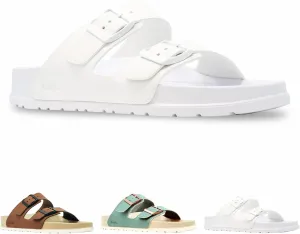 People Footwear Rubber Sandals for Women and Men, EVA Sandals, Double Buckle Slides with Two-band Slides - Perfect Summer Shoes for Comfort and Style