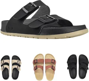 People Footwear Rubber Sandals for Women and Men, EVA Sandals, Double Buckle Slides with Two-band Slides - Perfect Summer Shoes for Comfort and Style