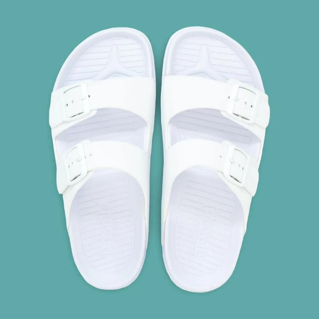 People Footwear Rubber Sandals for Women and Men, EVA Sandals, Double Buckle Slides with Two-band Slides - Perfect Summer Shoes for Comfort and Style