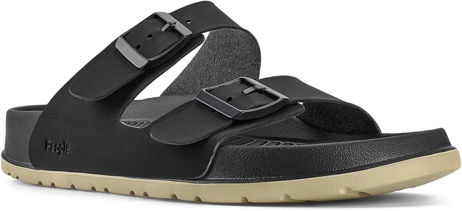 People Footwear Rubber Sandals for Women and Men, EVA Sandals, Double Buckle Slides with Two-band Slides - Perfect Summer Shoes for Comfort and Style