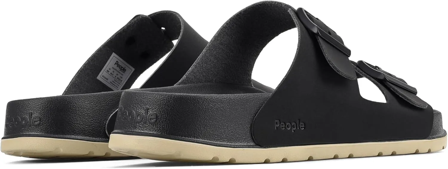 People Footwear Rubber Sandals for Women and Men, EVA Sandals, Double Buckle Slides with Two-band Slides - Perfect Summer Shoes for Comfort and Style