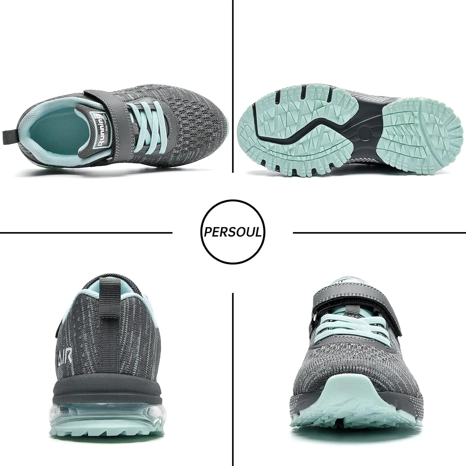 PERSOUL Air Shoes for Boys Girls Kids Children Tennis Sports Athletic Gym Running Sneakers