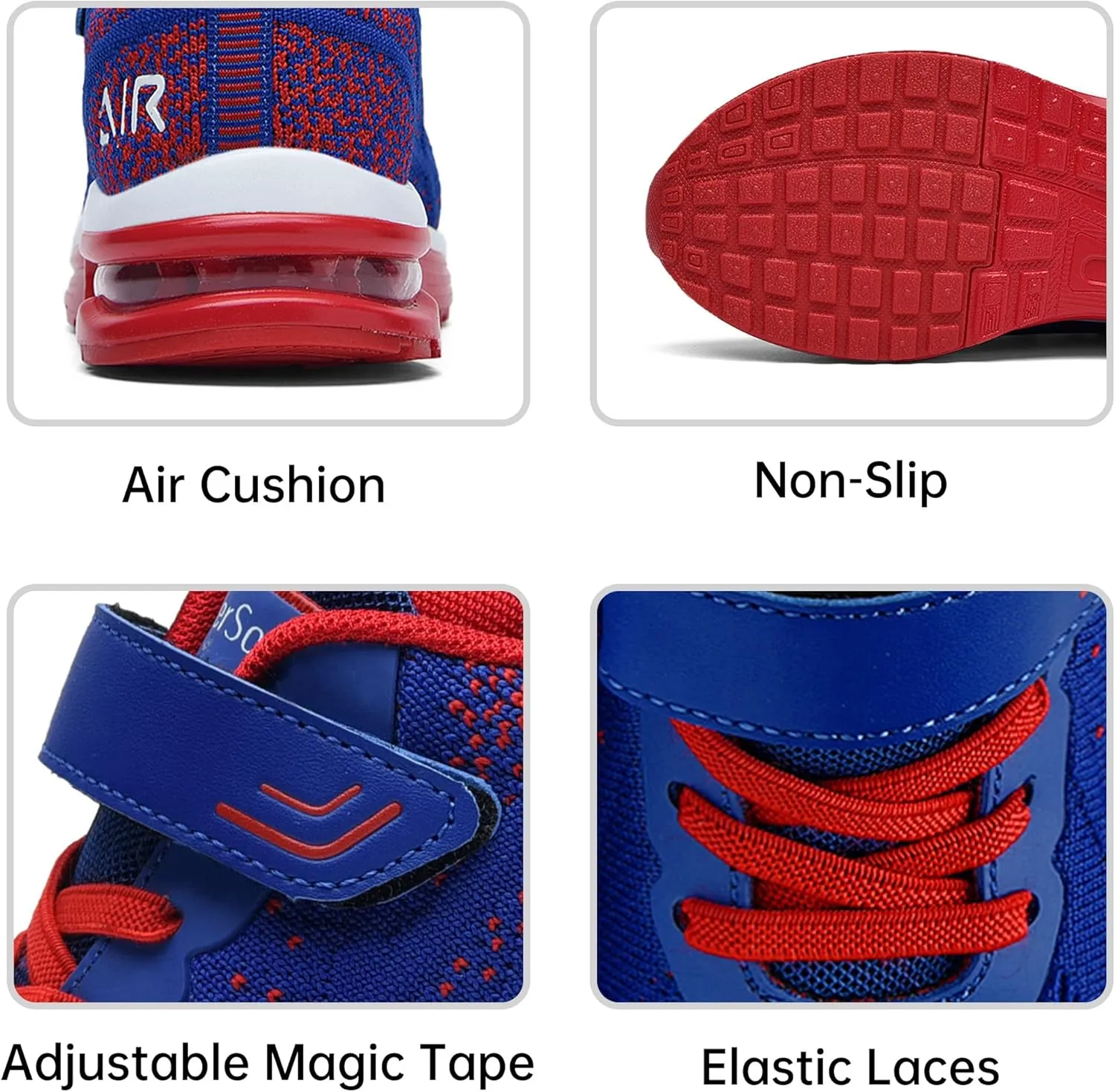 PERSOUL Air Shoes for Boys Girls Kids Children Tennis Sports Athletic Gym Running Sneakers