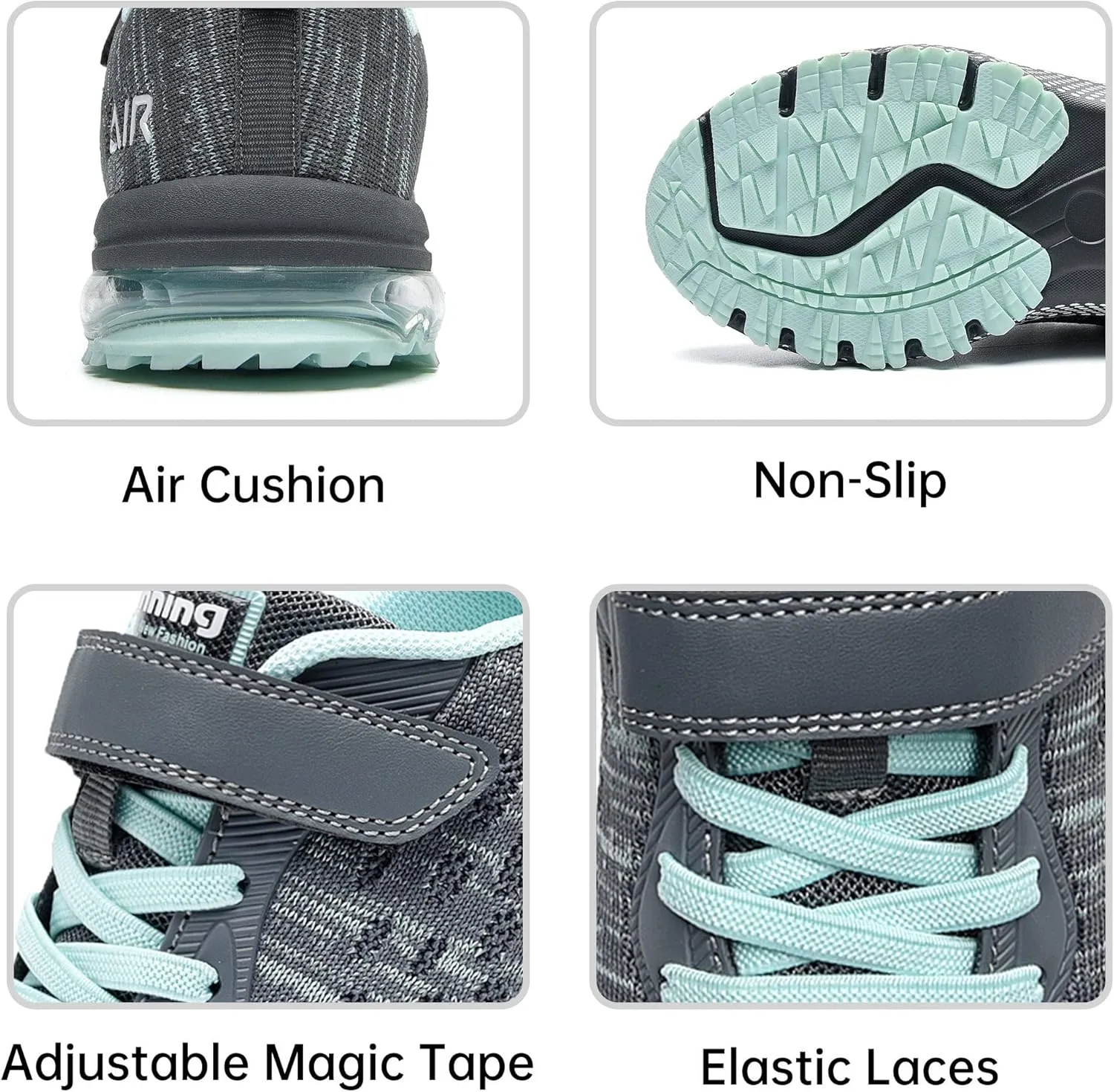 PERSOUL Air Shoes for Boys Girls Kids Children Tennis Sports Athletic Gym Running Sneakers