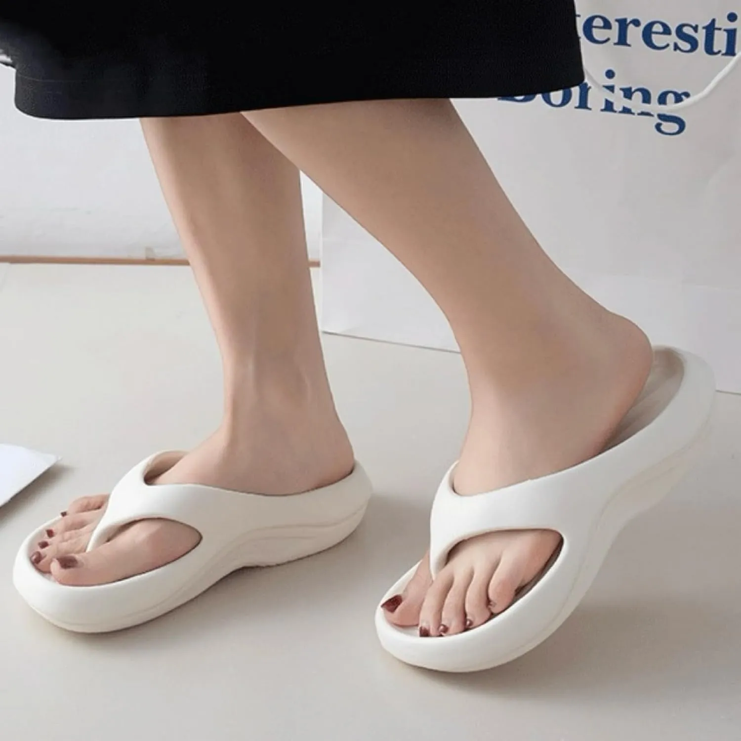 Pillow Arch Support Flip Flops,Orthopedic Pillow Arch Thong Sandals,Non-slip Comfort Lightweight,For Women Arch, Lightweight, Cushioning, Shock-Absorbing