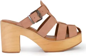 Platform Sandal for Women Wood Clogs High Heel Clogs Strap Mules Backless Slippers Slip On Slides Sandals