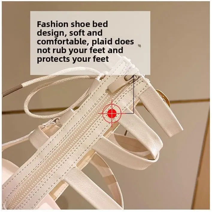 Platform sandals women's 2023 summer new cross-strap design hollow open-toed casual versatile high-top Roman shoes