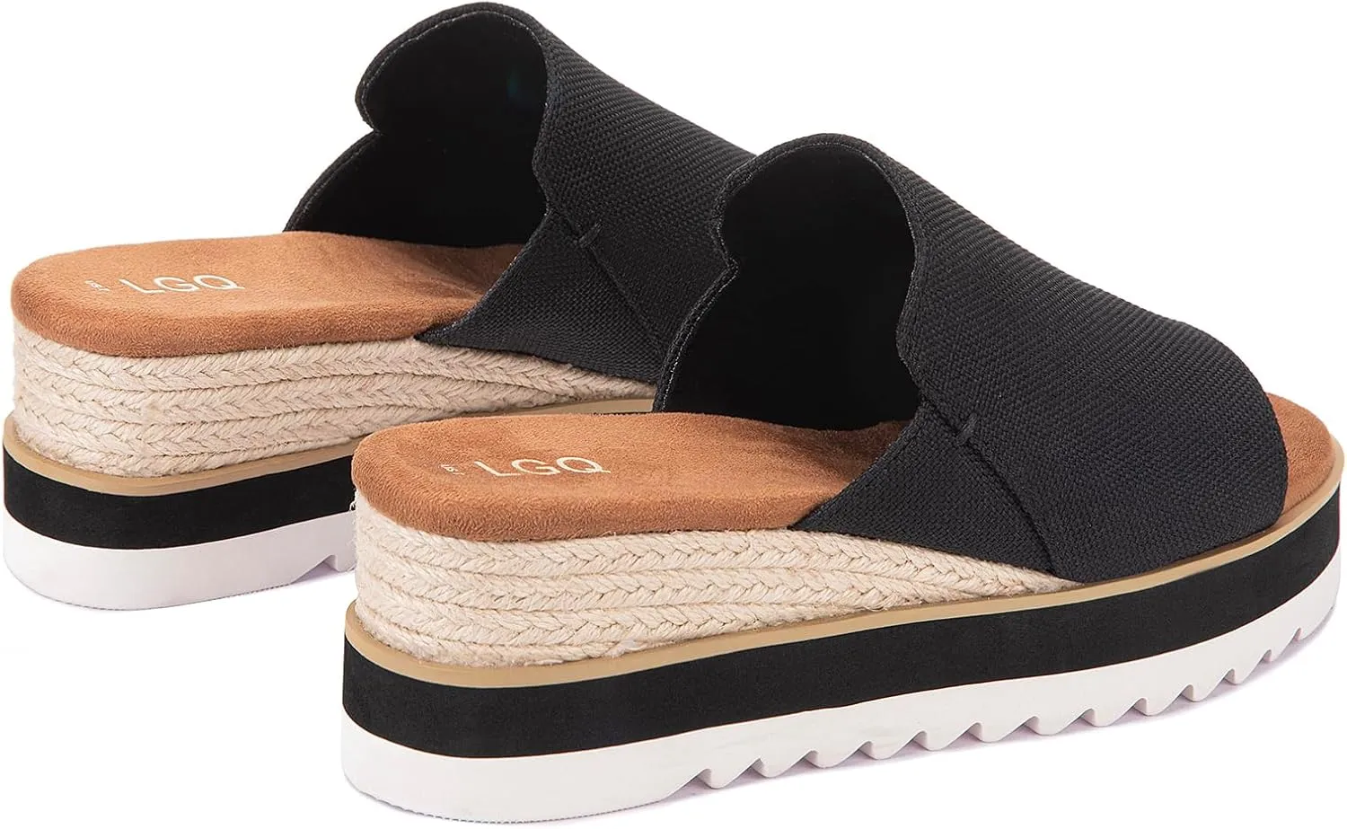Platform Slip on Espadrille Sandals for Women Wedges Open Toe Slides Women's Bohemia Sandals Slip on Mules Sandal Summer Beach Slippers