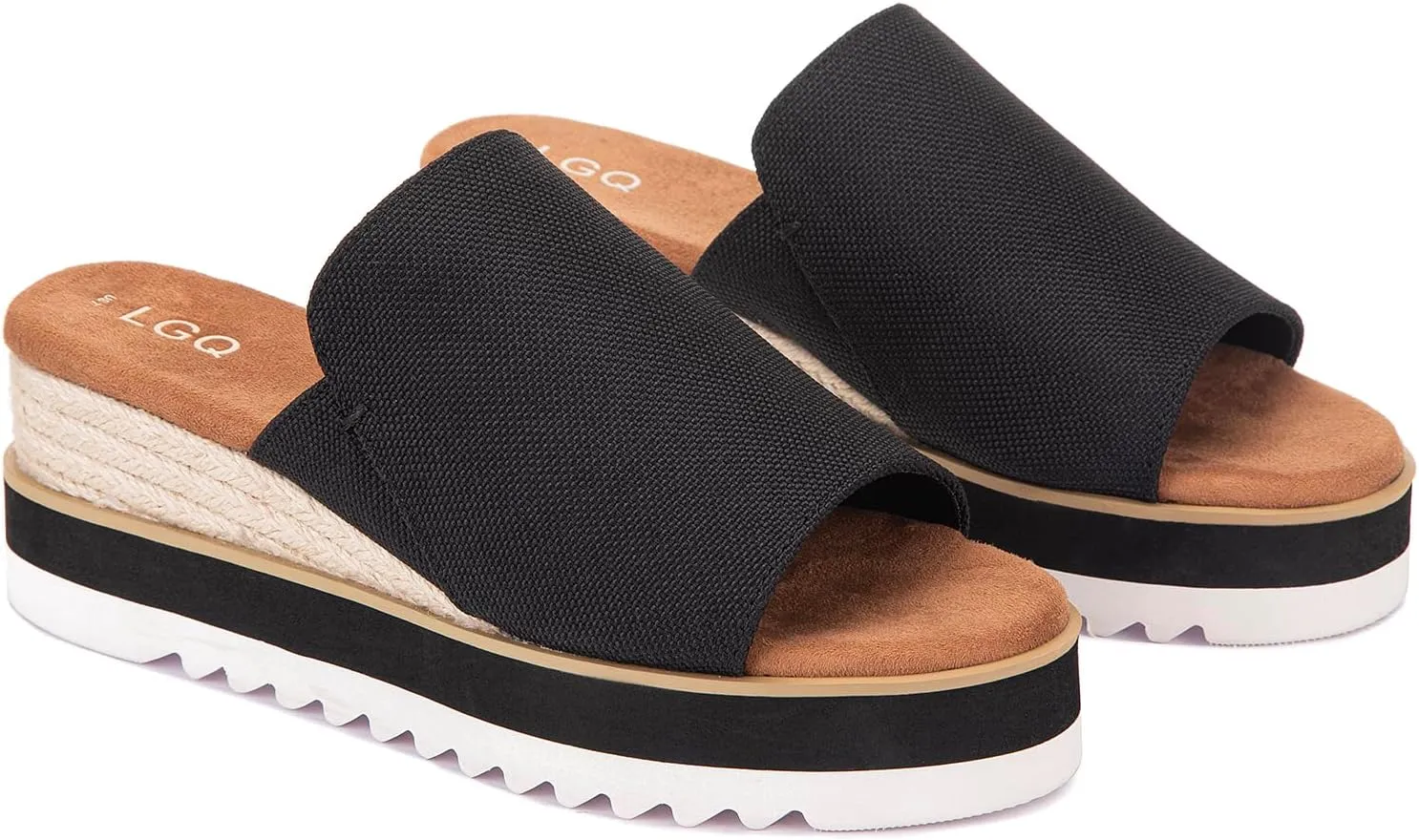 Platform Slip on Espadrille Sandals for Women Wedges Open Toe Slides Women's Bohemia Sandals Slip on Mules Sandal Summer Beach Slippers
