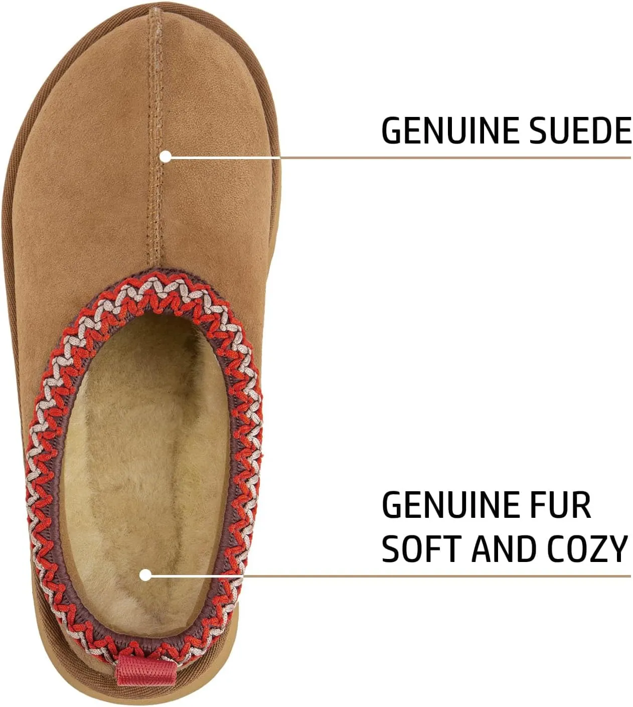 Platform Slippers for Women Mini Boots Genuine Suede Genuine Fur Ankle Snow Boots Braided Indoor Outdoor Slip On Mules