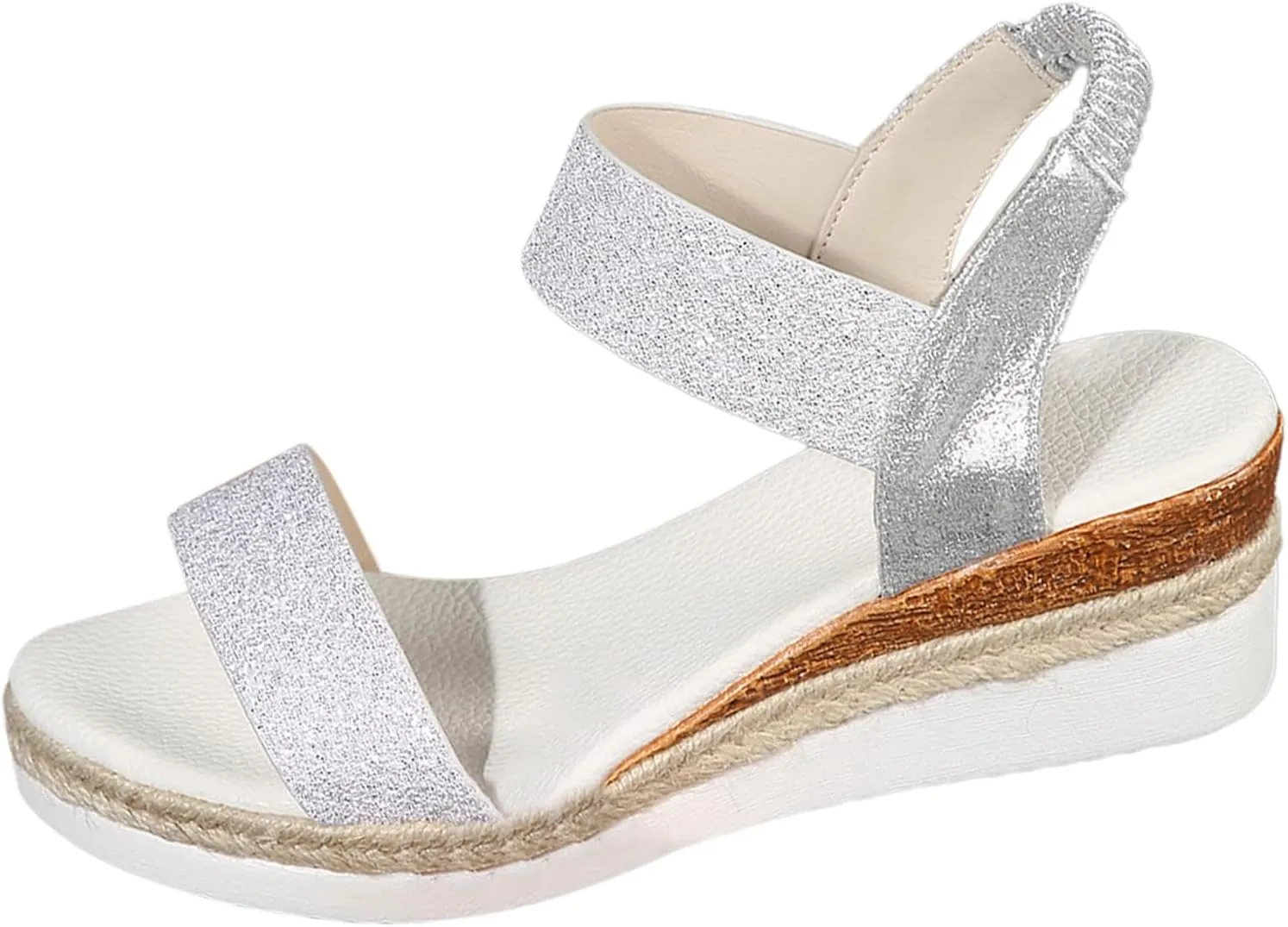 Platform Wedge Sandals for Women,Espadrille Sandals for Women Summer Dressy 2024 Open Toe Ankle Strap Wedge Low Heels Sandals Comfortable Anti Slip Beach Boho Orthopedic Sandals Casual Walking Shoes