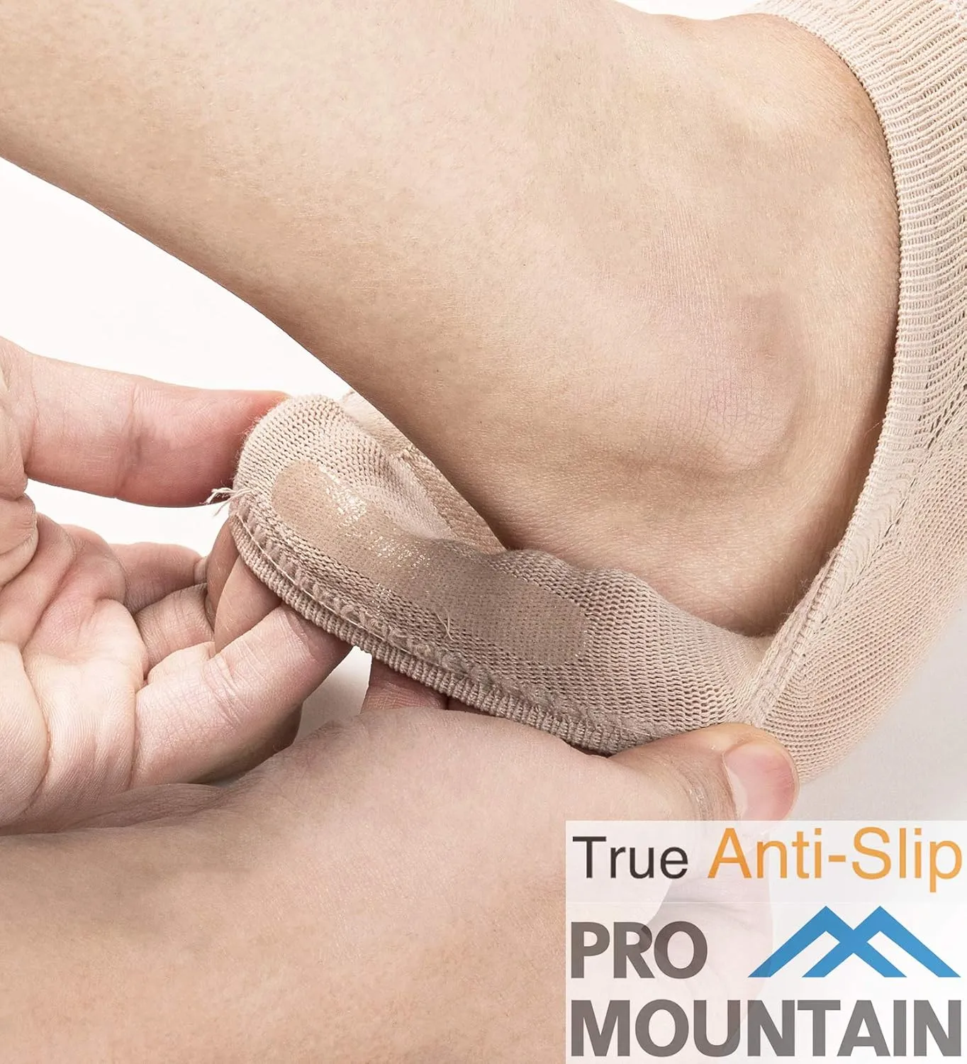 Pro Mountain Thin No Show Socks Seamless Wide Toe Box 6 Pack Liner Unisex Size S to X-Large Cotton Footies