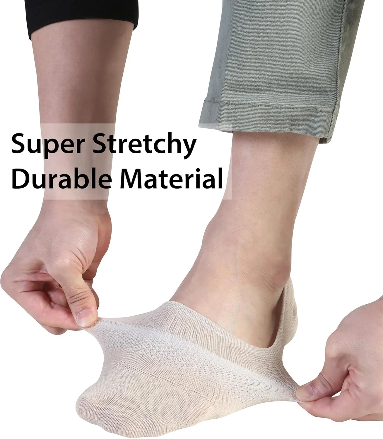Pro Mountain Thin No Show Socks Seamless Wide Toe Box 6 Pack Liner Unisex Size S to X-Large Cotton Footies