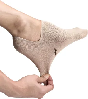 Pro Mountain Thin No Show Socks Seamless Wide Toe Box 6 Pack Liner Unisex Size S to X-Large Cotton Footies