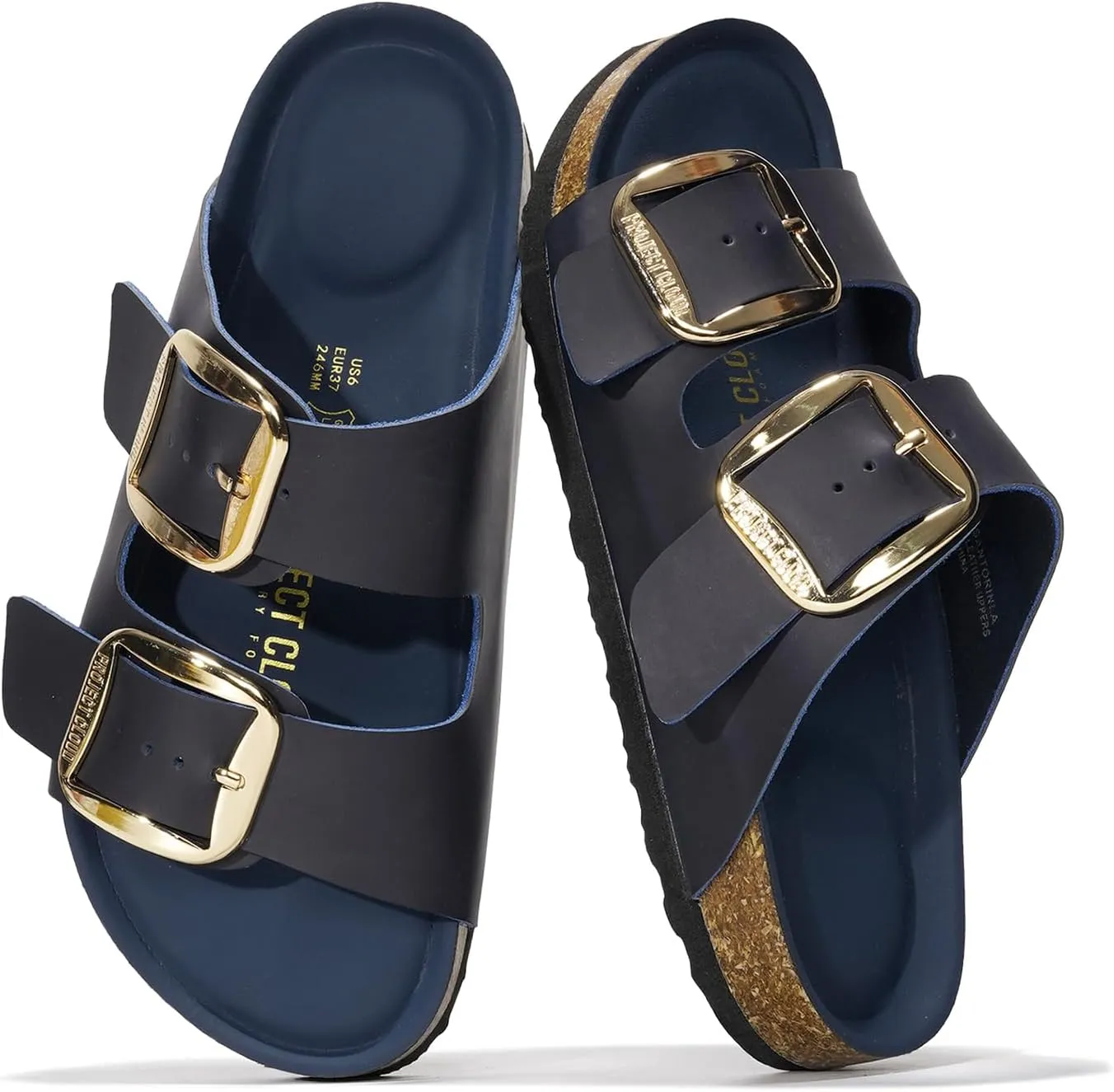 Project Cloud Genuine Leather Flat Sandals for Women 2025 Comfortable Beach Essentials Womens Sandals Memory Foam Vacation Essentials Slides for Women Footwear (Santorini)