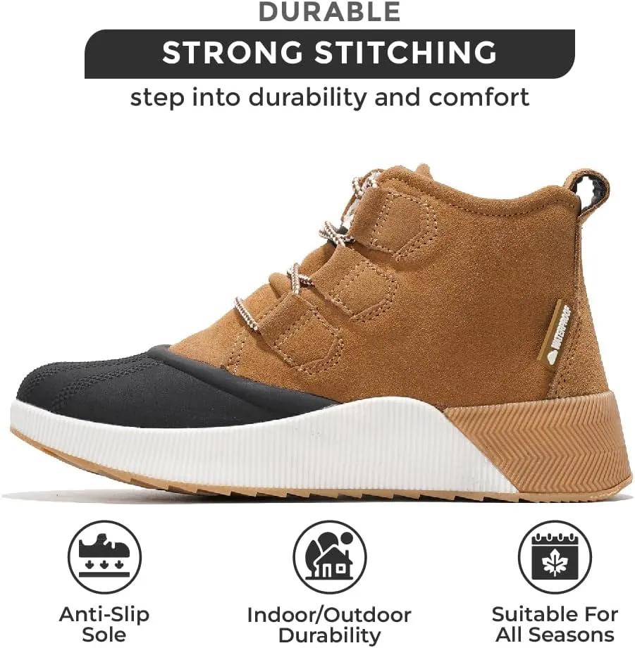 Project Cloud Waterproof Snow Boots for Women - Memory Foam Insole Non-Slip Womens Snow Boots & Winter Shoes with Shoe Lace - Lightweight Indoor Outdoor Shoes