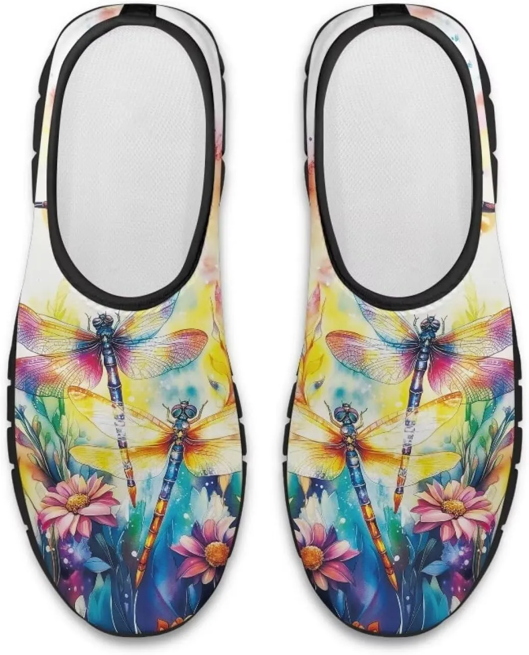 Pxjivorg Women's Art Pattern Slip-On Sneakers Casual Low-Top Flat Dress Shoes Soft Shoes Ladies Non-Slip Workout Holiday Shoes US Size 5.5-11.5